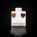Aretes corazón liso 14k