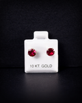 Aretes con Zirconia Roja 10k